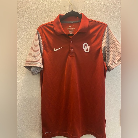 Nike Red Dri-FIT OU polo shirt size small - Picture 2 of 6